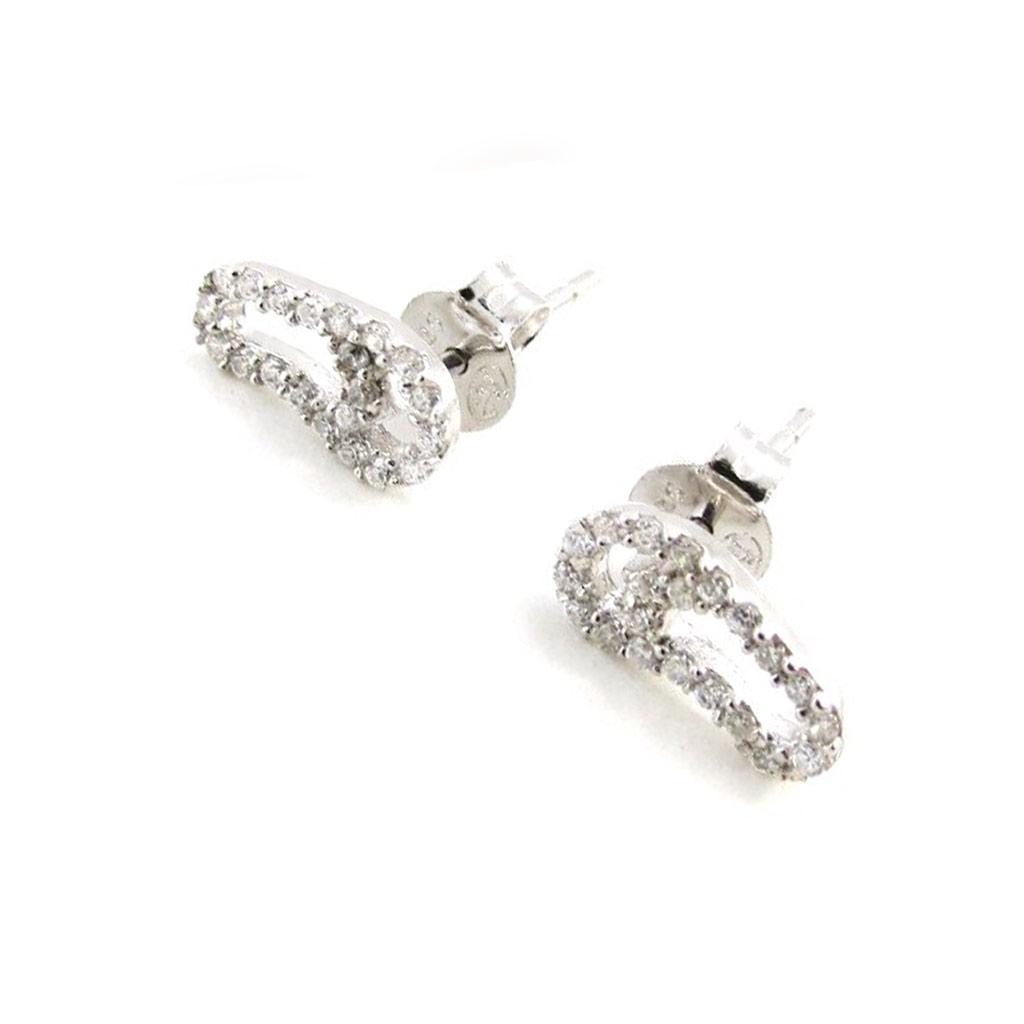 Les Trésors De Lily [I9838] - Серебряные серьги «Щипцы» (родиевое покрытие) - 11x6 мм