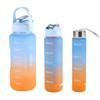 Large Leakproof Water Bottle Set of 3 For Gym Office School Sports | BPA Free Plastic | Easy Grip Hydration Tracker With Motivational Markings