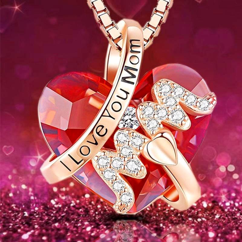 1 шт. женское ожерелье «Я люблю тебя, мама», кулон, ожерелье с кристаллами, подарок на день матери, модные украшения