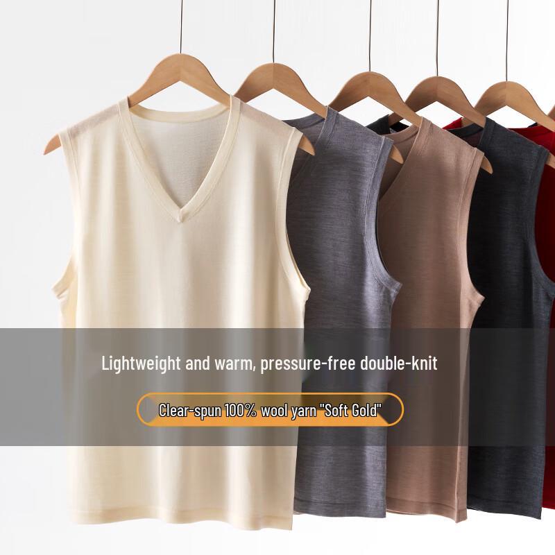 Мужской вязаный жилет с V-образным вырезом Hengyuanxiang из 100% шерсти