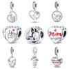 925 Серебряные бусины в форме сердца на День матери Подвеска с благословением Подарок на день рождения Стиль DIY Ювелирные изделия Аксессуары Модные украшения с шармами