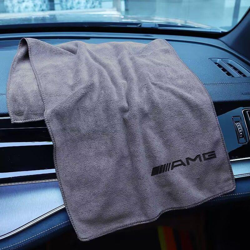 VFO1 For Mercedes Benz AMG A C GLC GLE CLA Class W205 W176 W117 Suede Microfiber Car Wash Towel Drying Cloth Cleaning Towels Interior
