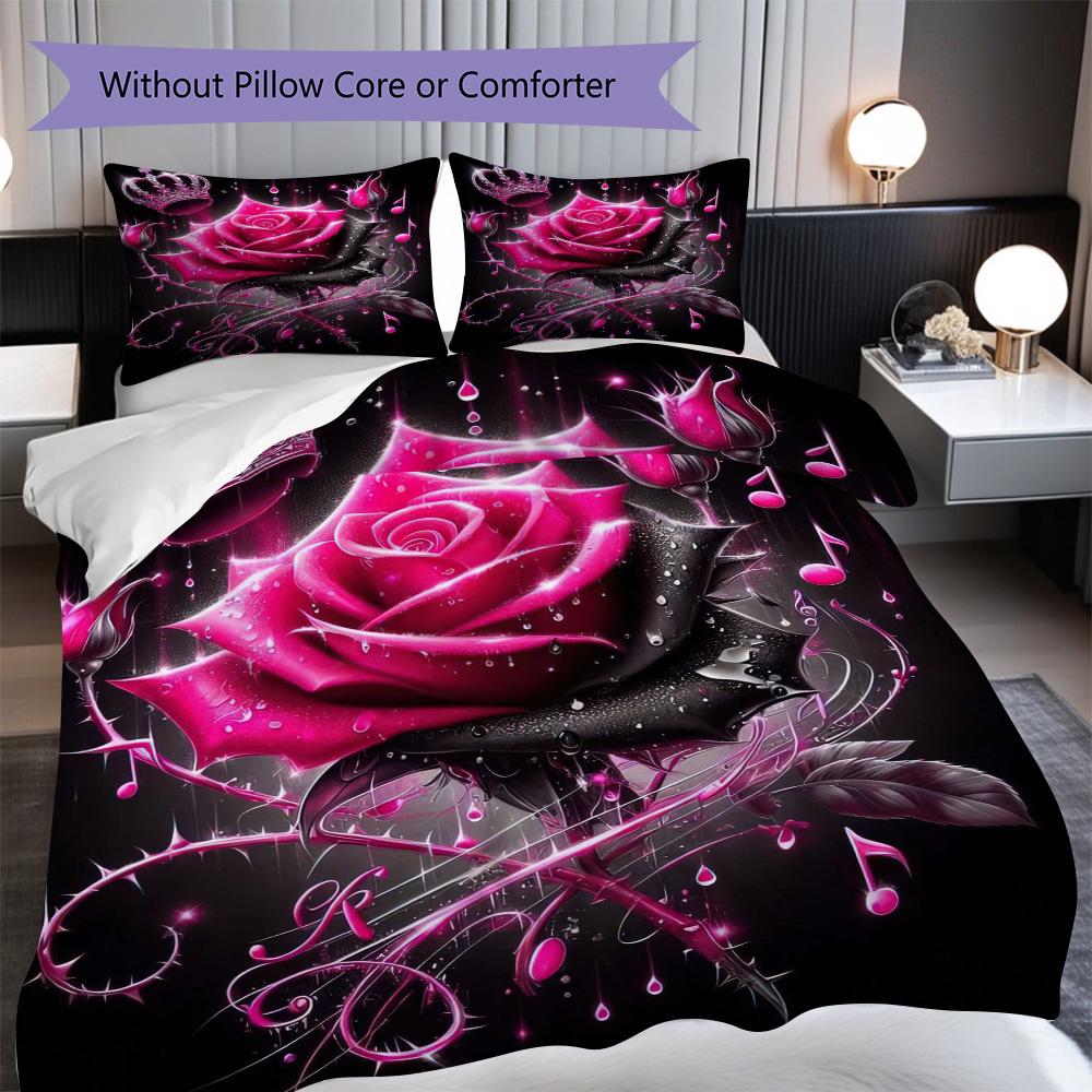 1PC Rose pattern Bedding Quilt Set Quilt Cover Pillowcase Home Decoration Birthday Gift (1 * duvet cover + 25 * pillowcase, without core)