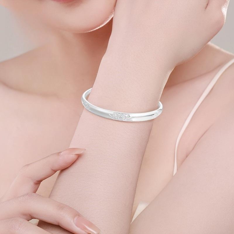 925 sterling silver lotus bracelet, 925 sterling silver women's lotus bracelet, adjustable size, perfect gift for Thanksgiving