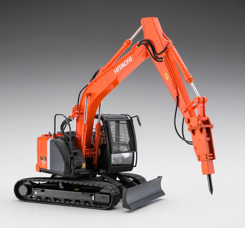 Hasegawa Масштаб Hitachi Construction Machinery Гидравлический экскаватор ZAXIS135US Гидравлический отбойный молоток Модель-конструктор 66109 1/35