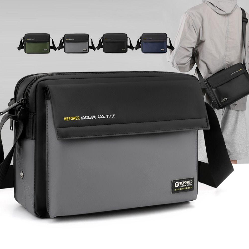 Large Capacity Men's Shoulder Bag Fabric Nylon Crossbody Bag Casual Man Messenger Bag Hiking