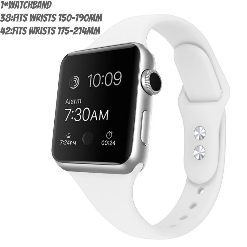 Ремешок для Apple Watch с тонкой талией, силиконовый ремешок, двойная пряжка, легкий, для фитнеса