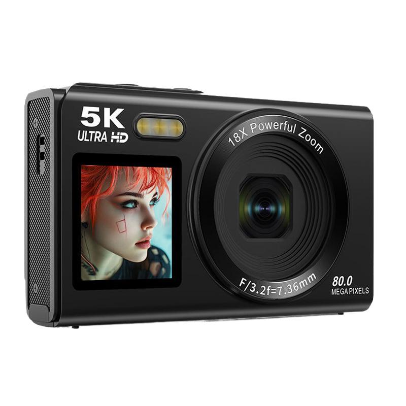 5K HD Dual-Screen Digital Camera with Selfie and WIFI Transfer To Mobile Phone