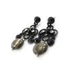 Les Trésors De Lily [J0471] - 'Mélusine' Black Grey Designer Earrings