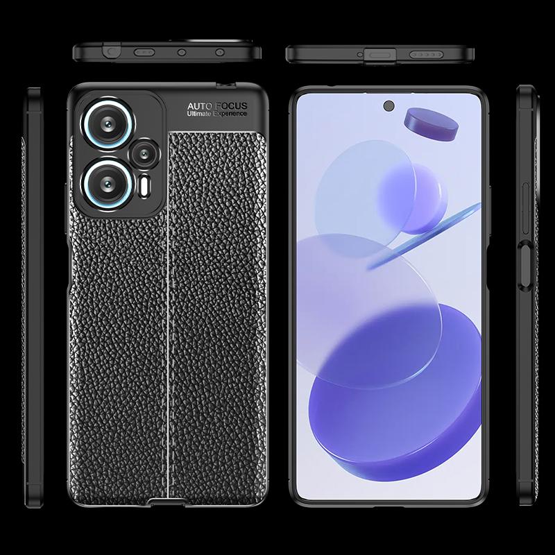 Для Xiaomi Redmi Note 12 Turbo/Poco F5 5G Гибкий ТПУ Чехол для телефона Текстура личи Защитный чехол для телефона