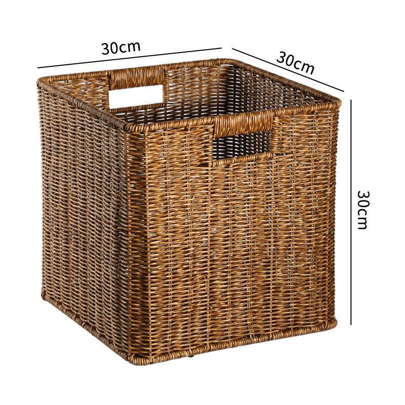 Плетеная коробка для хранения: Универсальная корзина для организации книг, журналов, закусок, игрушек и многого другого в гостиной или кабинете.