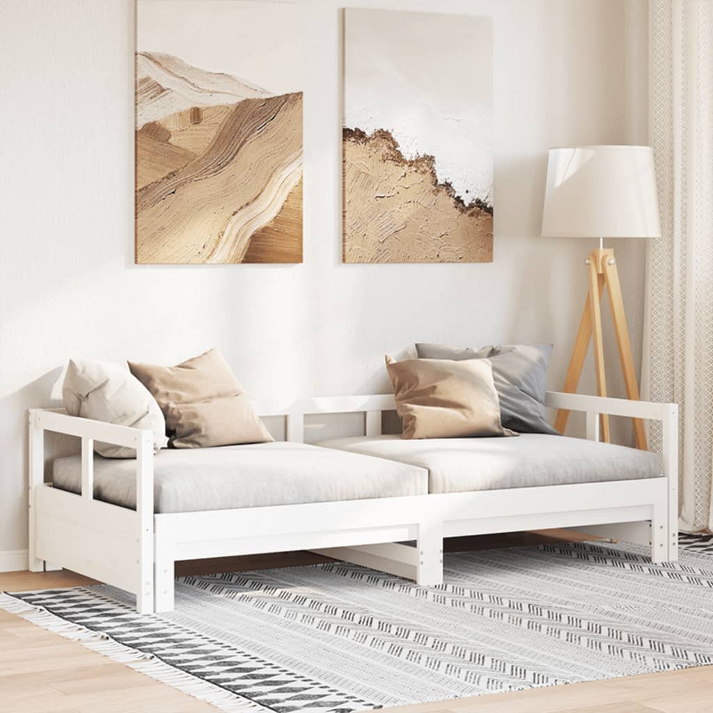 Daybed without Mattress White 90x200 cm Solid Pine Wood