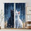 2 Pcs, Filtering Curtains (excluding Rods, Non-movable, Without Batteries) Adorable Cat Snuggles for Use In Bedrooms and Living