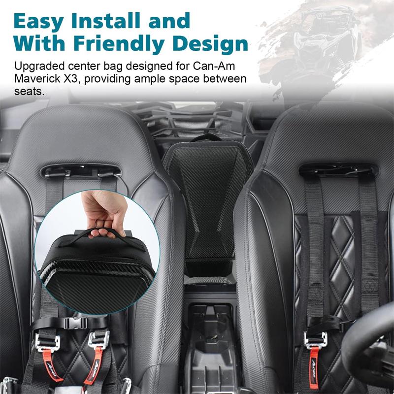 UTV X3 Storage Bag Center Shoulder Console Box Between Seat Storage For Can Am Can-Am Maverick X3 XRS XDS Turbo R Max 2017-2023
