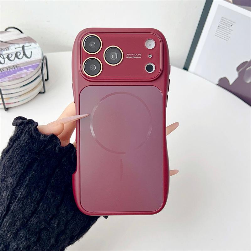 Подходит для Apple iPhone17PRO однотонный тонкая талия AG матовый магнитная всасывающая линза полностью закрывающий 17 чехол для мобильного телефона взрыв