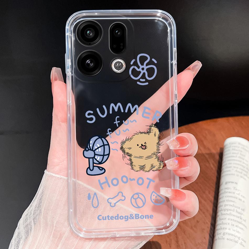 For Oppo Find X9 X8 X7 Pro Phone Cover Lovely Animal Cartoon Soft TPU Clear Silicone Case For Oppo Find X7 Ultra X 9 X 8 Bumper