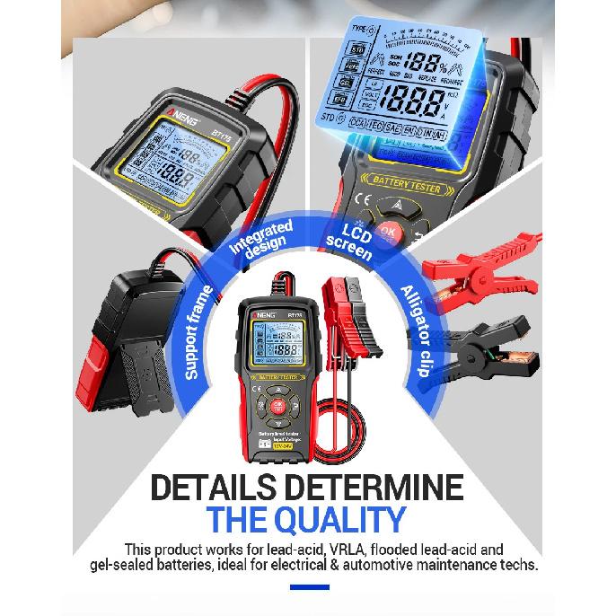 12V 24V Car Lead-Acid Battery Tester Analyzer Auto Load Test ANENG BT175 50~ 1999CCA Charging Circuit Loads Diagnostic Tools