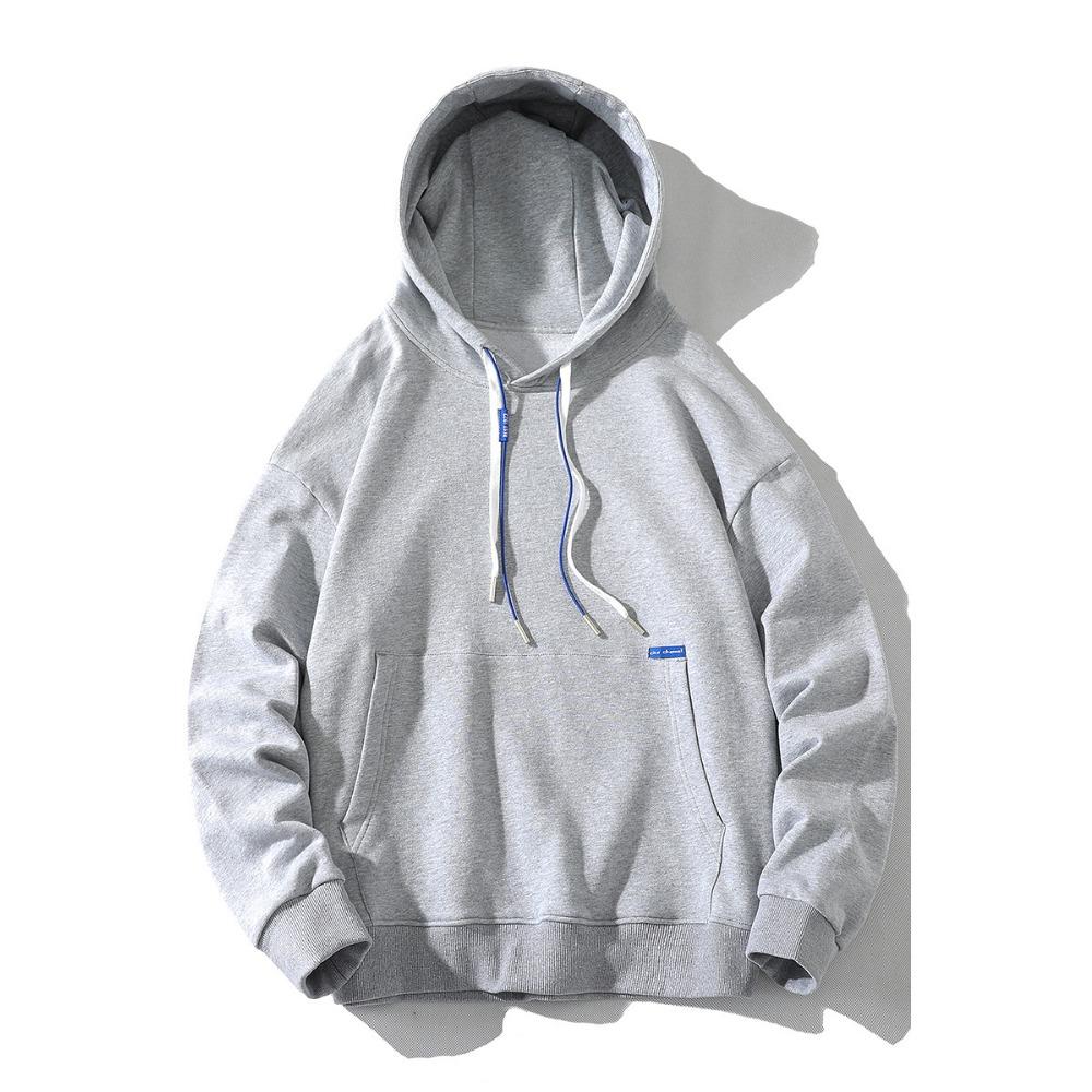 Толстовка мужская осенне-зимняя, новая, с капюшоном, уличная, в стиле Гонконга, свободная, однотонная, универсальная, плюс бархатная, пара, пуловер, куртка