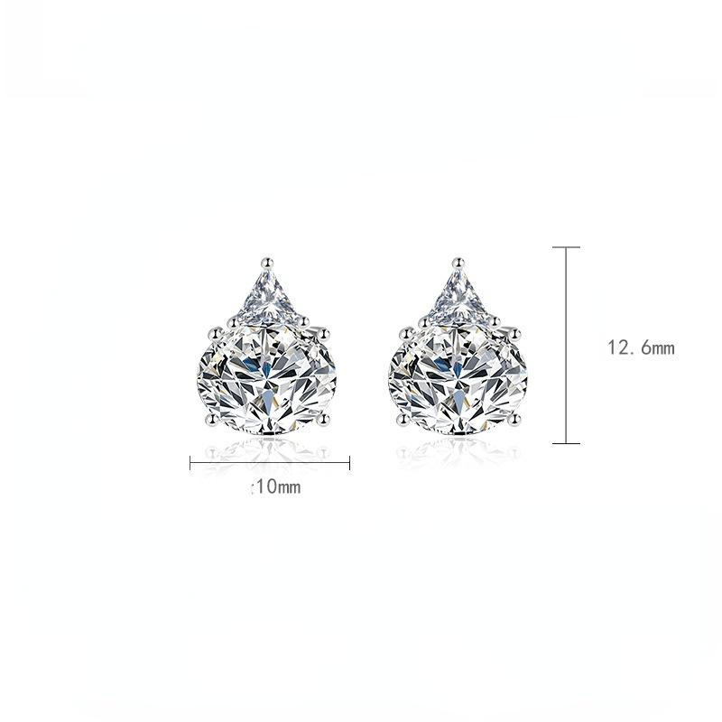 BELLA BOX Luxury Women Sky Blue Triangle Earrings Wedding Engagement Party Gift