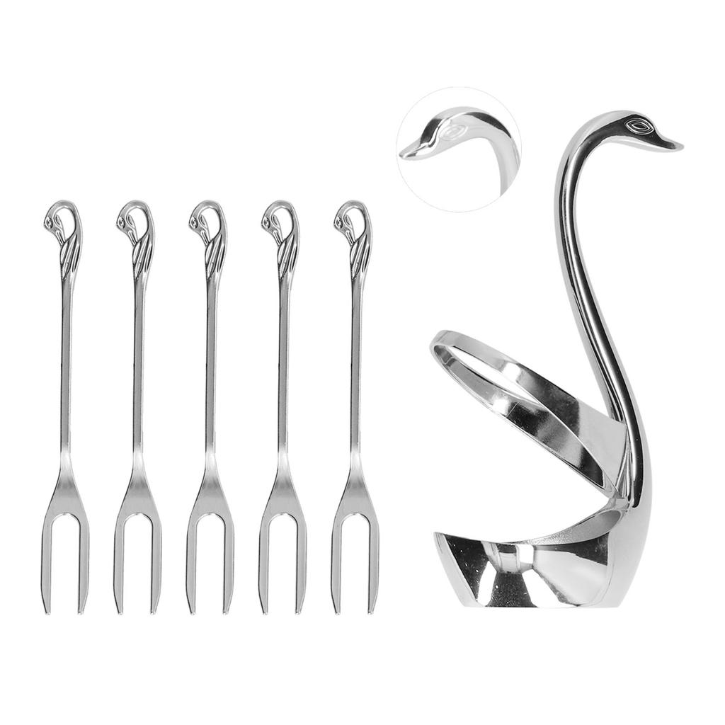 Tableware   Zinc Alloy Fruit Dessert Tasting Forks Spoon with   Base for Home Kitchen