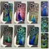 Чехол для телефона с узором павлина для iPhone 16 15 13 12 Mini 11 14 Pro Max X XR XS MAX Plus Cover Coque