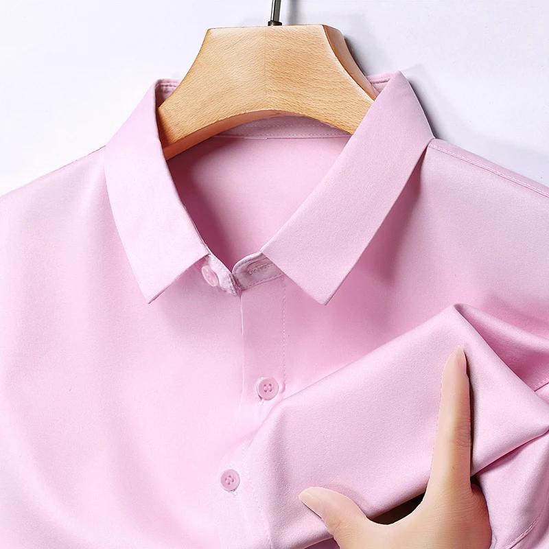 Мужская рубашка с длинным рукавом в стиле business casual, однотонная, устойчивая к сминанию, удобная, всесезонная, универсальный однотонный топ