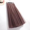 Women's High-End Mesh Pleated Midi Skirt - Summer Slimming Big Swing Tulle Skirt