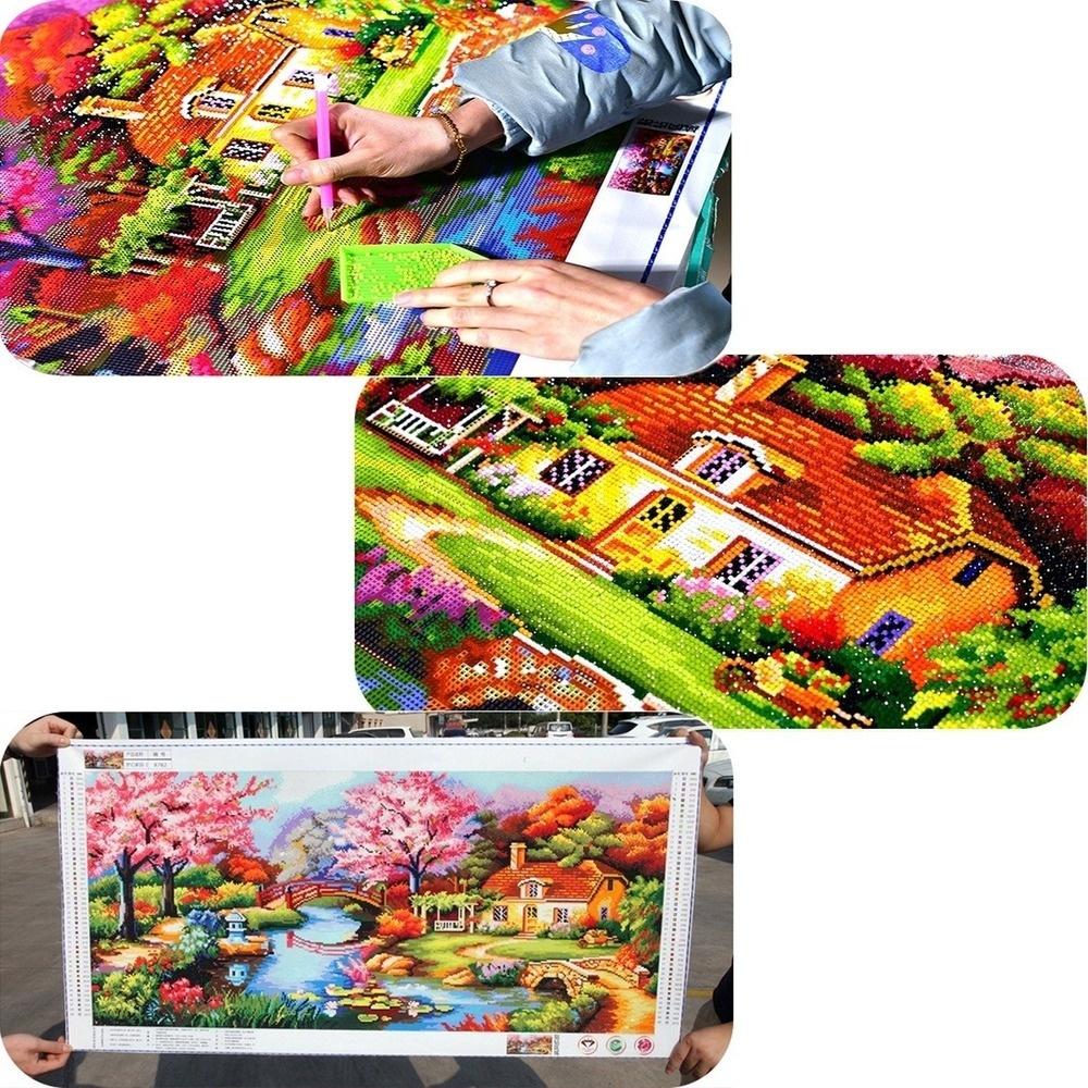 Diamond Painting Purple Waterfall Landscape Needlework Diamond Mosaic Cross Stitch Embroidery