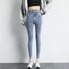 Women's High-Waist Black Jeans with Velvet Lining for Autumn/Winter 2024 - Slim Fit Pencil Pants