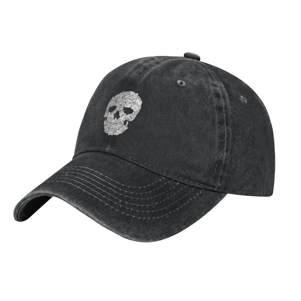 Vintage Cat Skull Horror Skull Baseball Caps for Men Women Distressed Cotton Snapback Cap Activities Adjustable Fit Cap