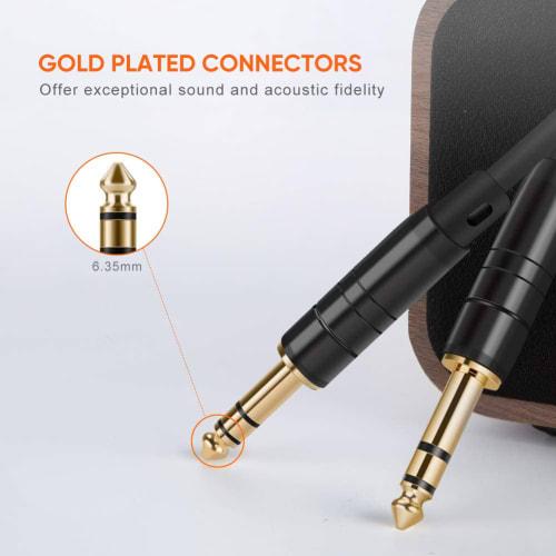 6.35mm Conversion Cable, CableCreation Balanced Cable, 6.35mm 1/4" TRS to 6.35mm 1/4" TRS Balanced Stereo Audio Cable, Male to Male (M-M), 6.35mm Conv