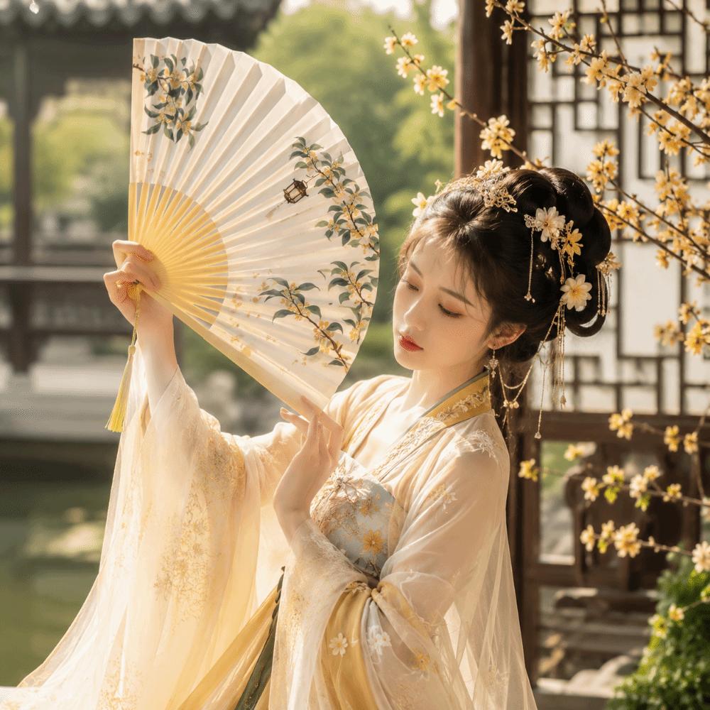 Chinese Style Hand Fan Collapsible Dance Fan Home Ornaments Decorative Fan Wedding