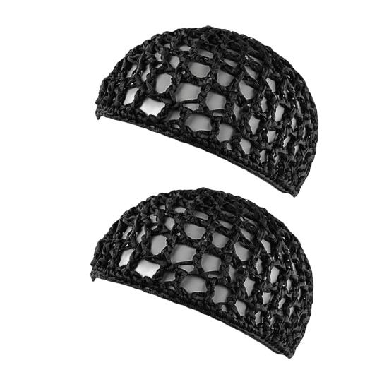 2 шт. Ночной колпак из толстой пряжи, вязаный крючком, эластичный, ажурный, сетчатый, многоцелевой, для сна, повседневной носки, шапочка для волос