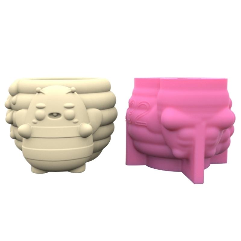 Silicone Mould for Flower Home Decorations Honeys Jar Shape Flower Resin Mold Reusable Pen Holder Epoxy Mold