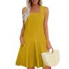 Womens Summer Dresses Loose  Sleeveless Sundresses Dress With Pockets