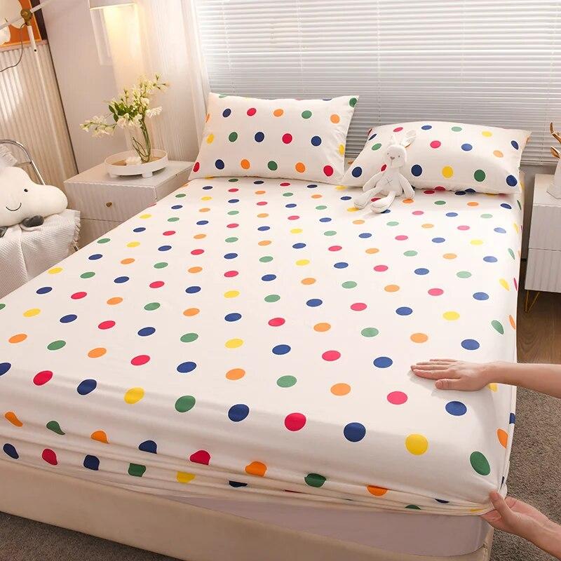 European Style Floral Pattern,100% Cotton,Bed Sheet With Elastic Band160x200,No Pillowcase,Soft Breathable,133x72 Fabric