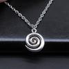 Fashion Simple Necklace Vintage Antique Silver Color Vortex Symbol Pendant Necklace 15x19mm Durable Alloy Neck Chain