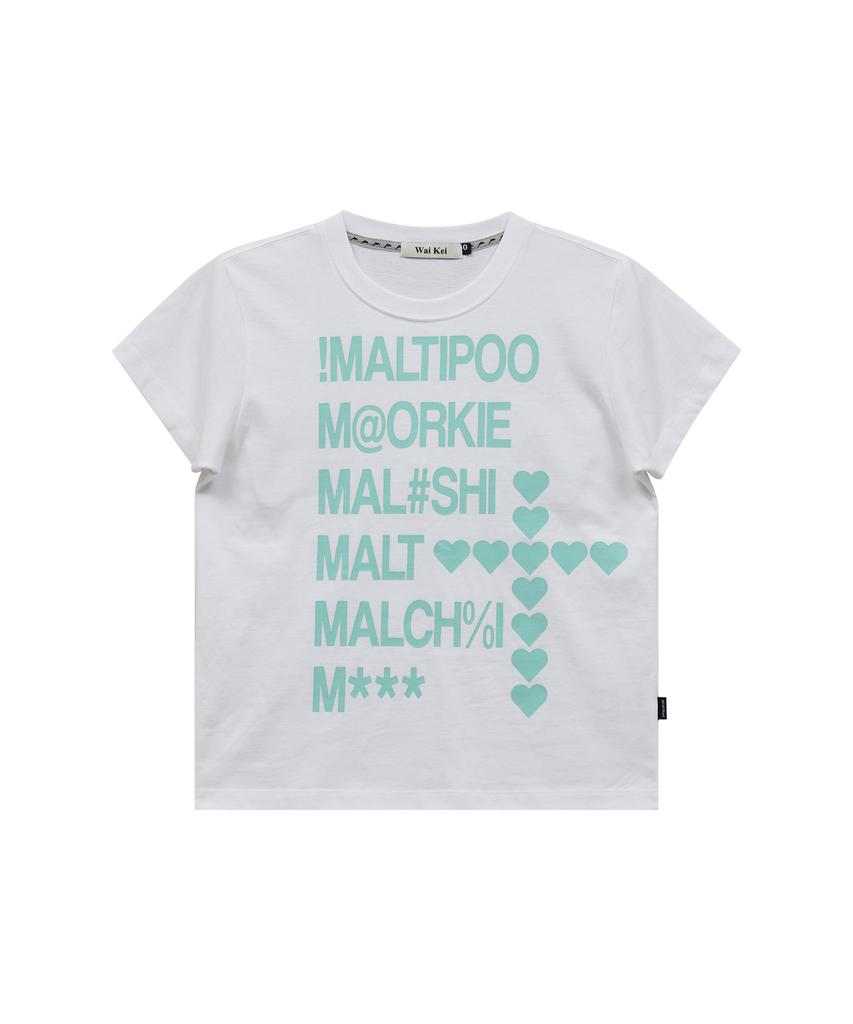 WAIKEI Мальтипу Lettering Color Block Футболка с коротким рукавом Белый