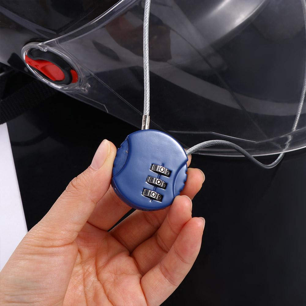 3 Digit Motorcycle Wire Rope Cycling Lock Password Helmet Lock Electric Vehicle Lock Helmet Lock