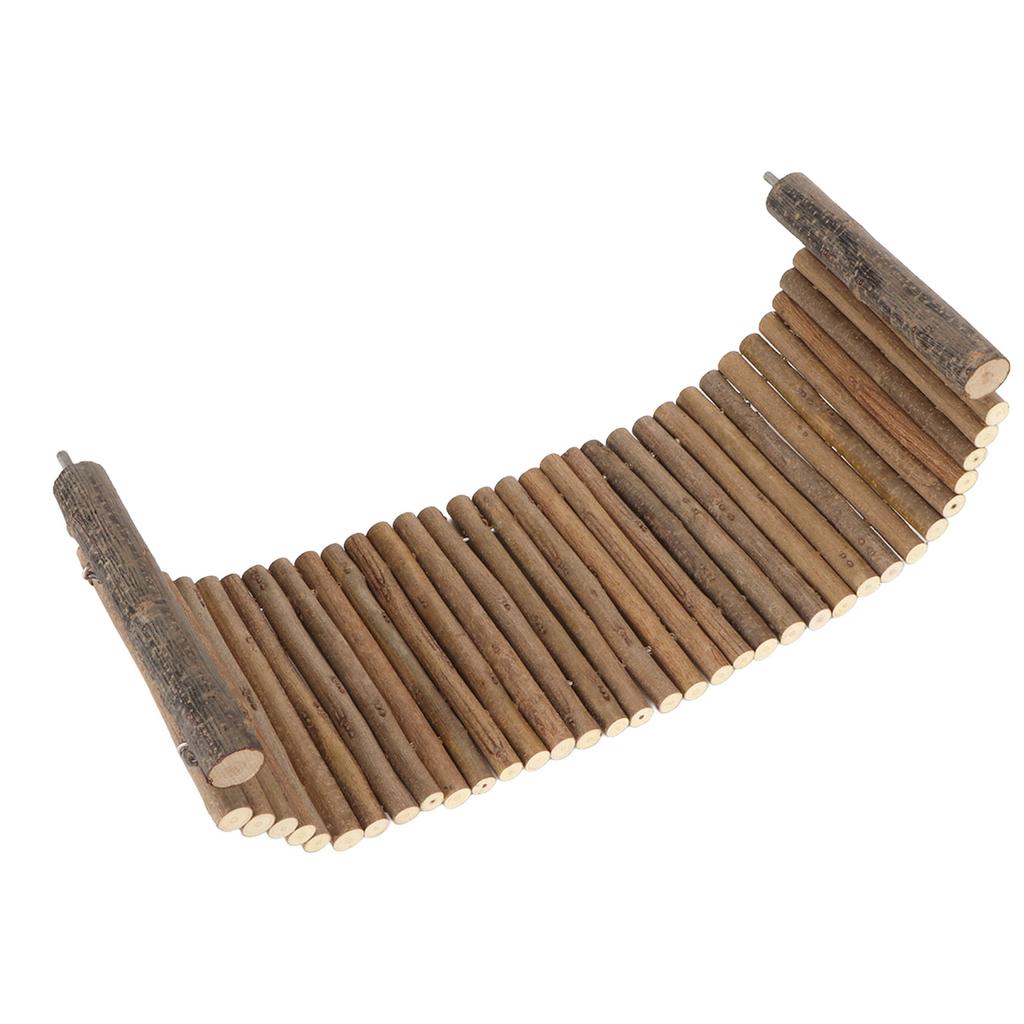 Wooden Ladder Bridge Platform Toy Bendable Interesting Chinchilla Suspension Bridge Hamster Climbing Ladder for Small Animal