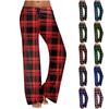Women's Casual Strapping Wide Leg Pants With Plaid Printed Casual Pants