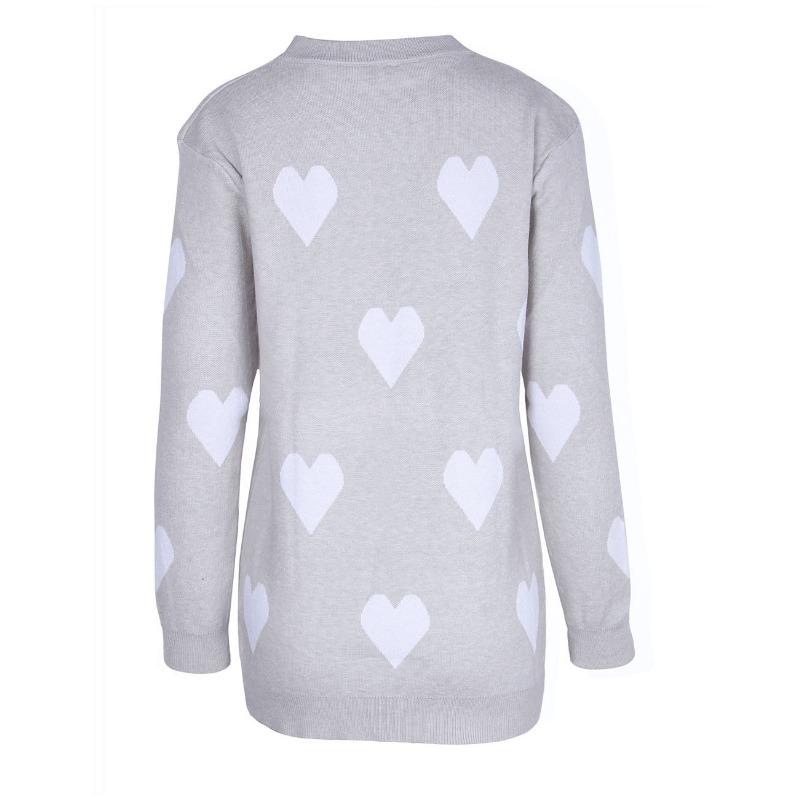 Women's Autumn and Winter Loose Love Crewneck Pullover Knit Sweater
