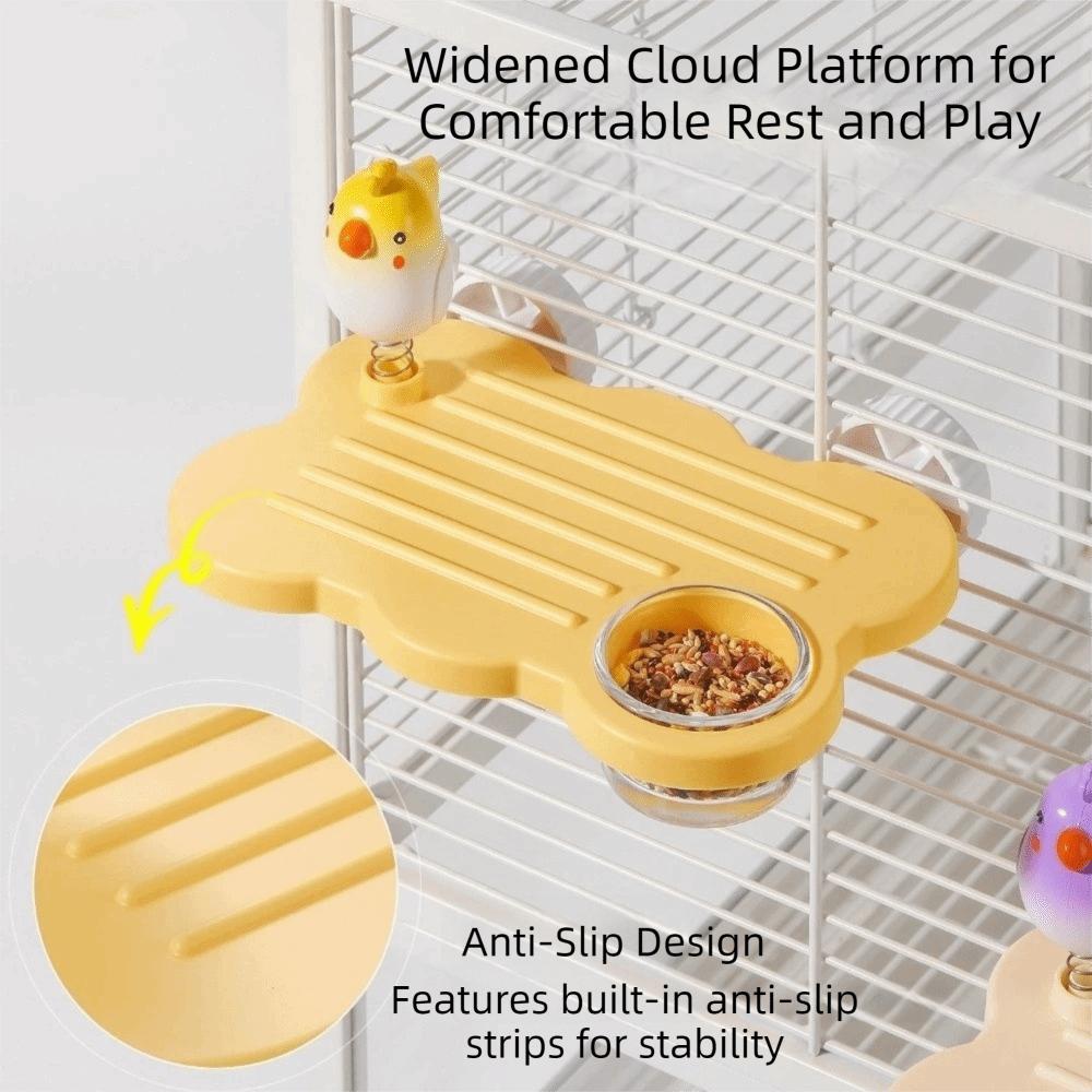 Rectangle Parrot Perch Stand with Water Bowl Birdcage Food Bowl Easy To Clean
