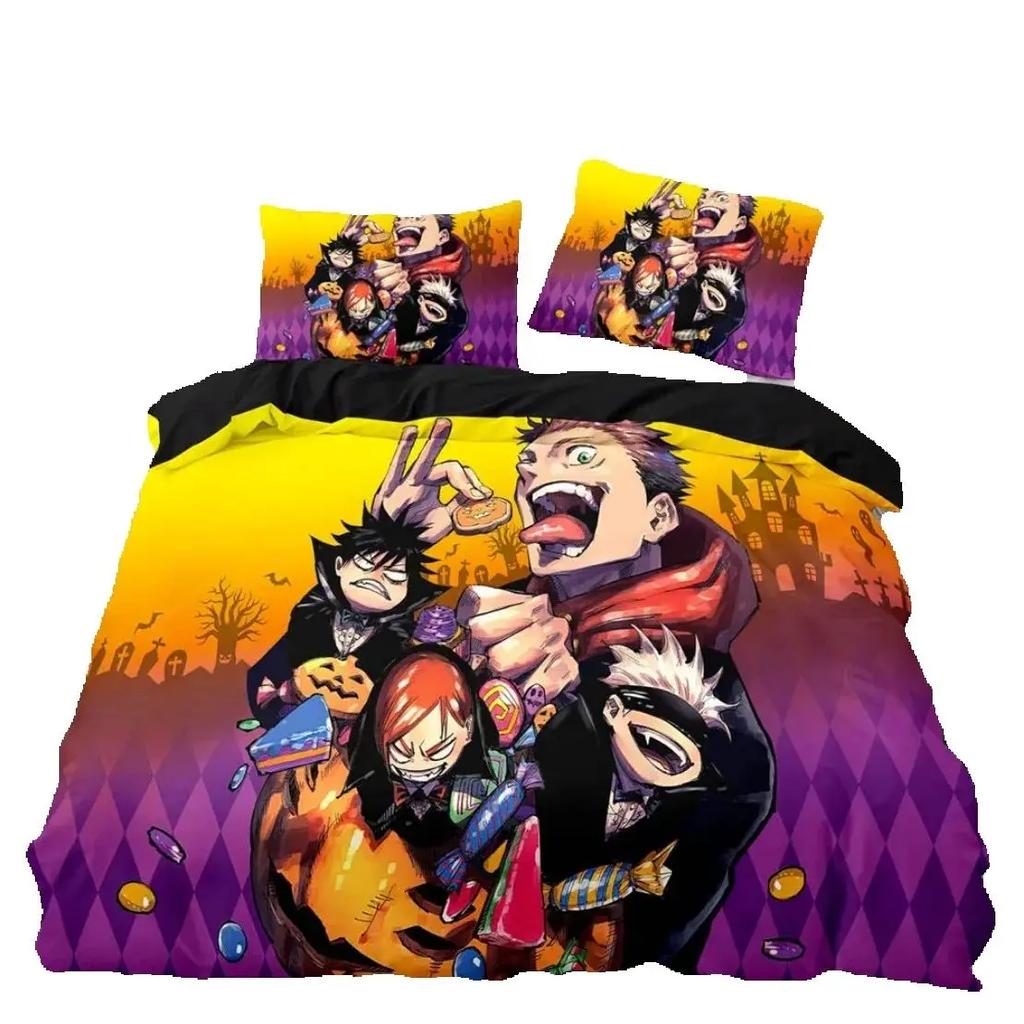 Japan Famous Anime Duvet Cover Sets,Jujutsu Kaisen Bedding Set,Satoru Gojo Quilt Cover and Pillowcases Single/Double/Queen/King