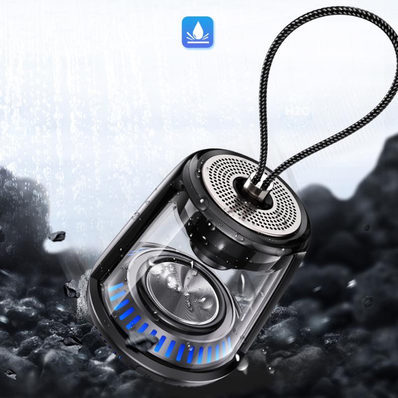 Уличный светодиодный громкоговоритель портативный прозрачный стерео бас воспроизведение аудио TWS Hifi беспроводной Bluetooth динамик