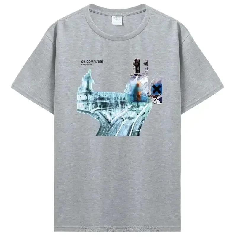 Футболка Radiohead Ok Computer с виниловым постером на CD и Lp в цветах радуги Thom Yorke Kid A Casual Printed Quality New Brand Футболка