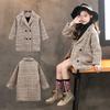 Winter Coat Girls Jacket Fashion Plaid Kids Outerwear Autumn England Teenage Clothes For Girls School