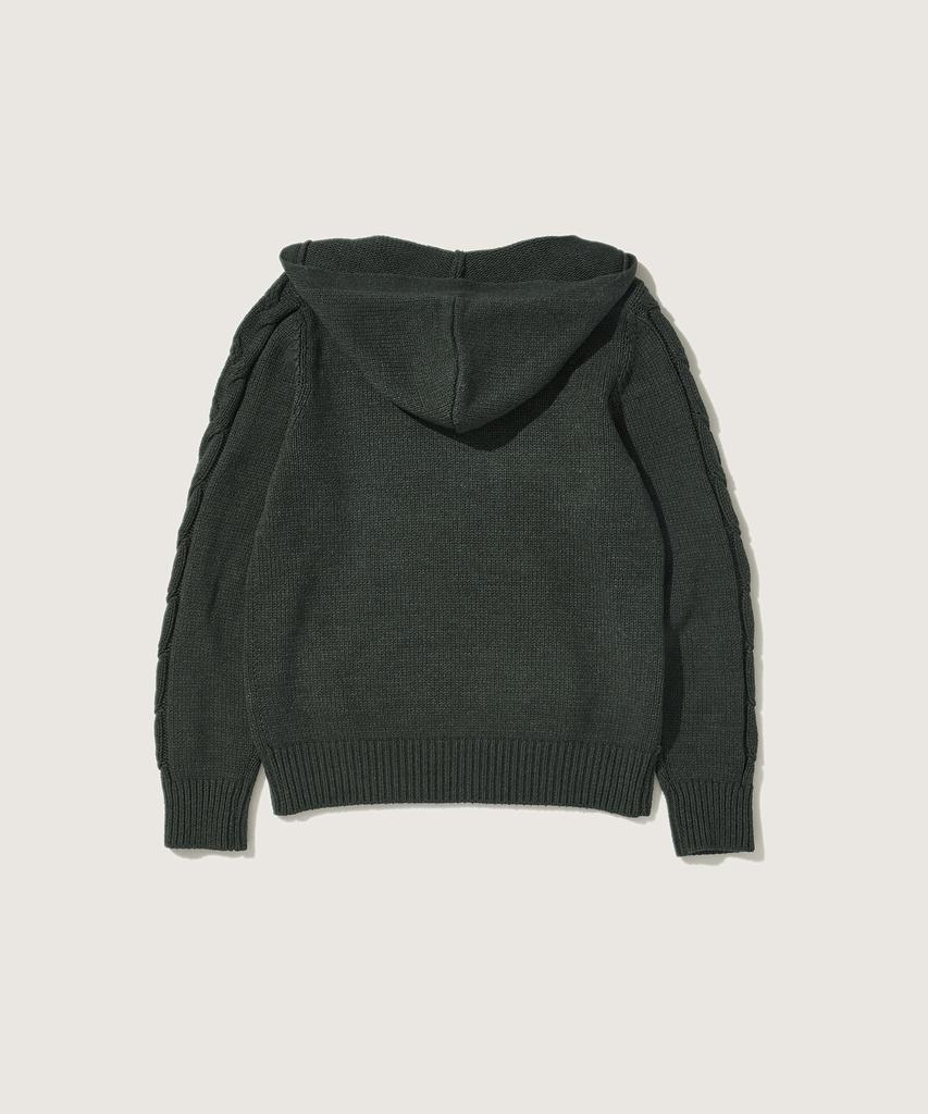 PLAC WOMEN V-Neck Hooded Knit Charcoal