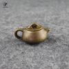 Bronze Mini Finger Teapot Tea Pet Small Pocket Tea Set Figurines Incense Holder Base Tea Pet Desk Decoration Home Decor Ornament