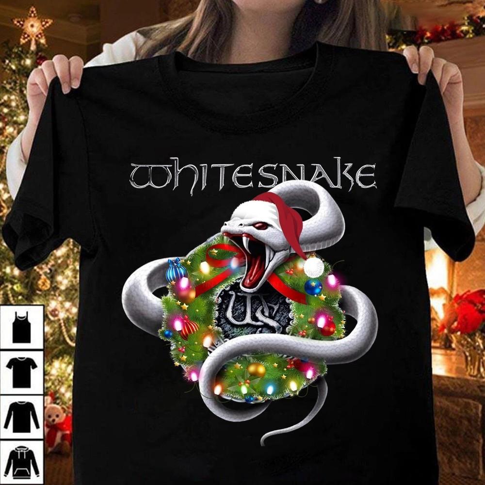 Коллекция Группа Whitesnake С Рождеством Хлопок Все Размеры от S до 2XL Футболка Унисекс Футболка